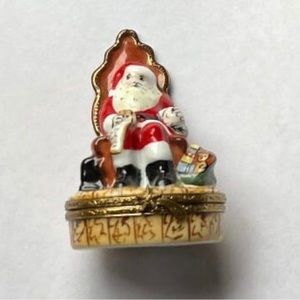 Rare Santa Limoge Trinket Box